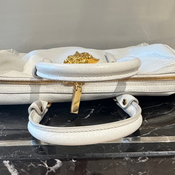 Versace rare vintage White Satchel with Gold Medusa Detail - Picture 6 of 11
